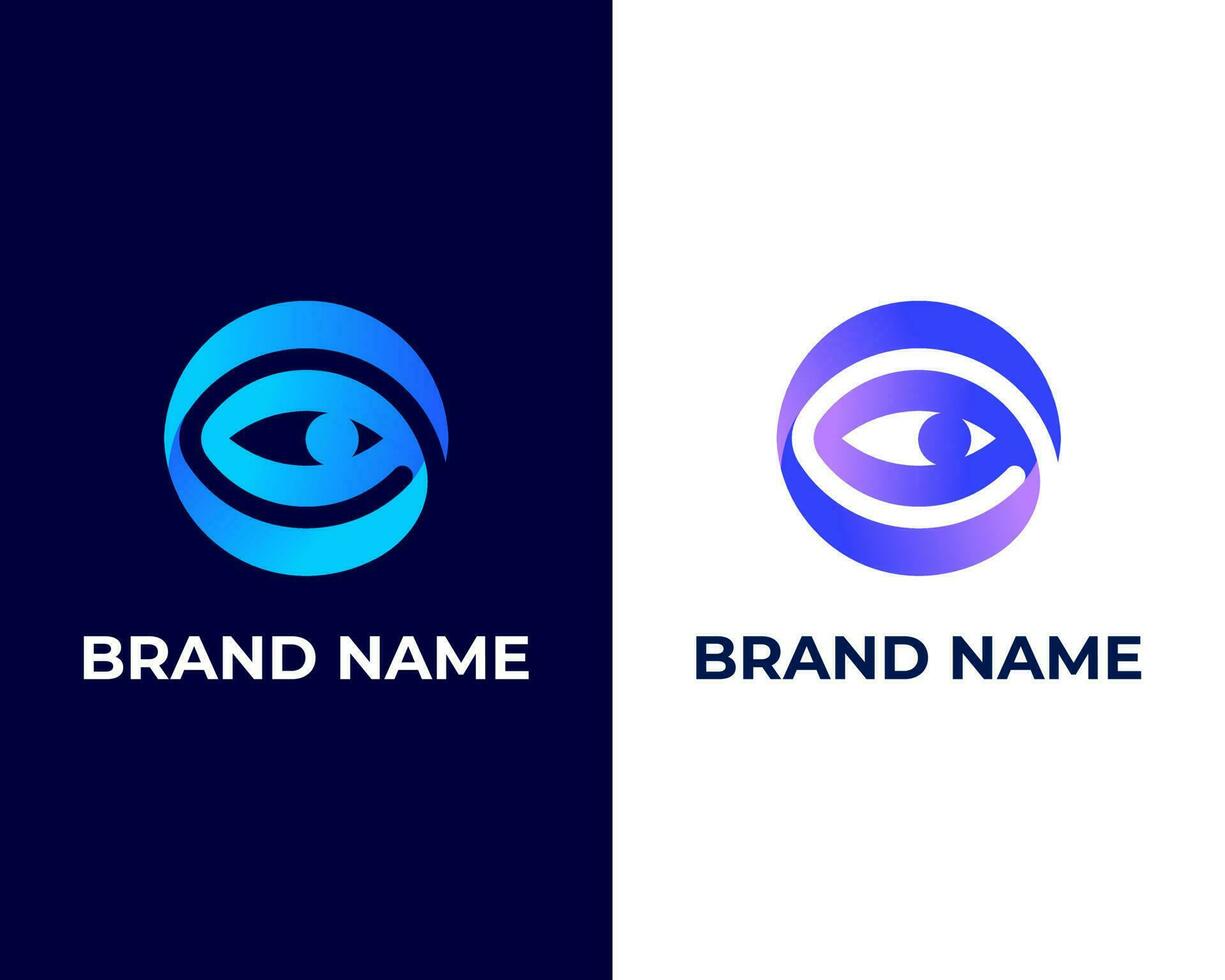 letter c with eye combination modern logo concept design vector