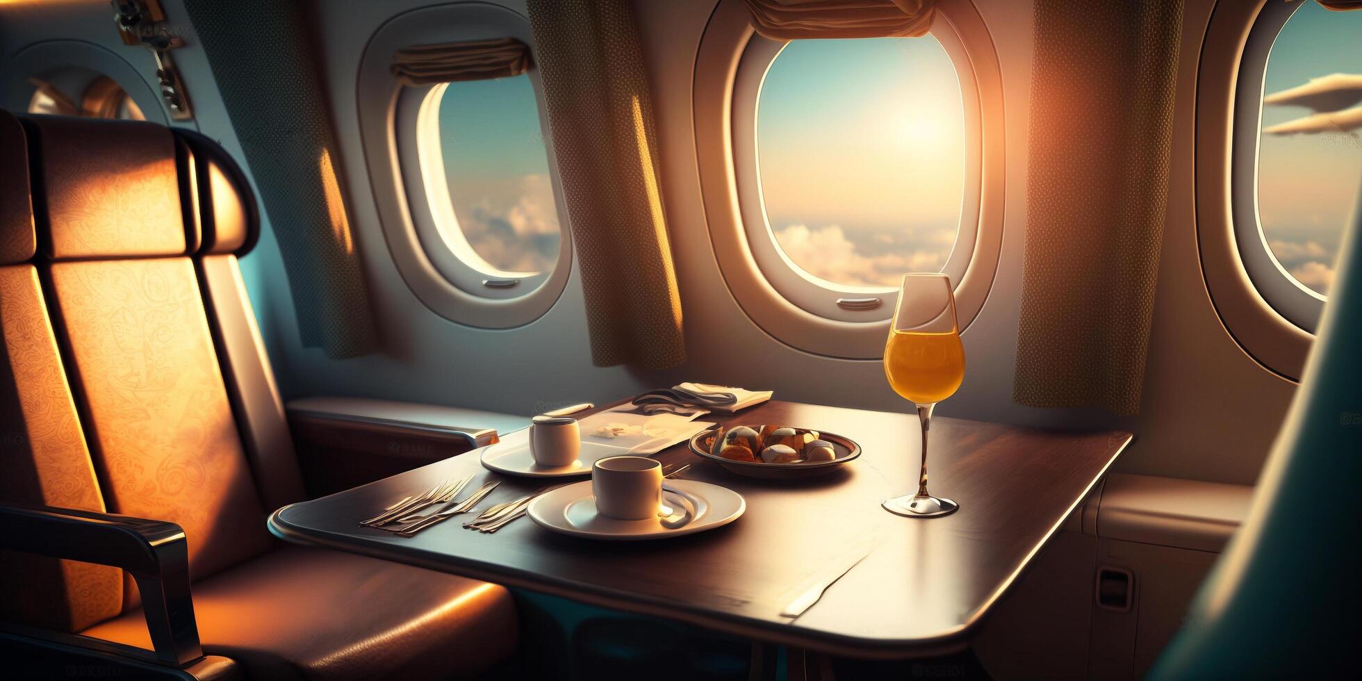 The first class airplane with . photo