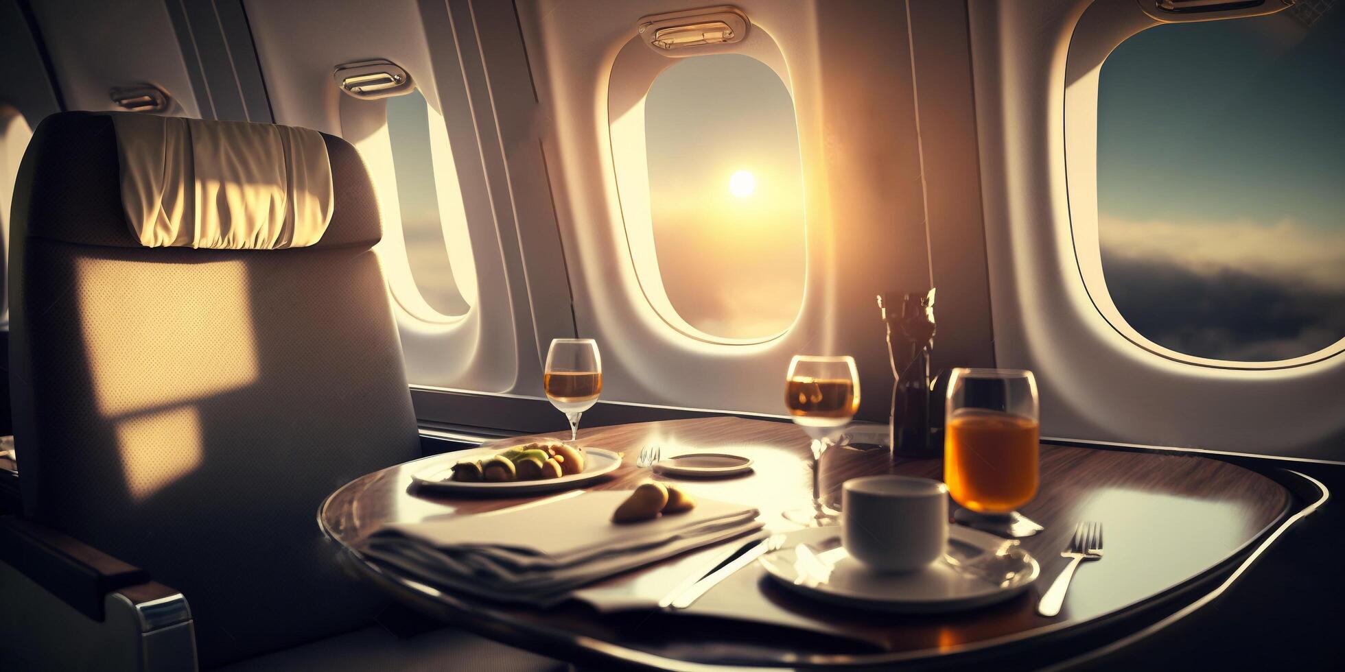 The first class airplane with . photo