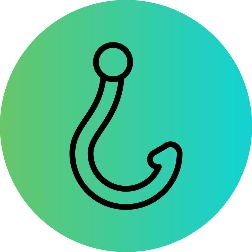 Fish Hook Vector Icon Design