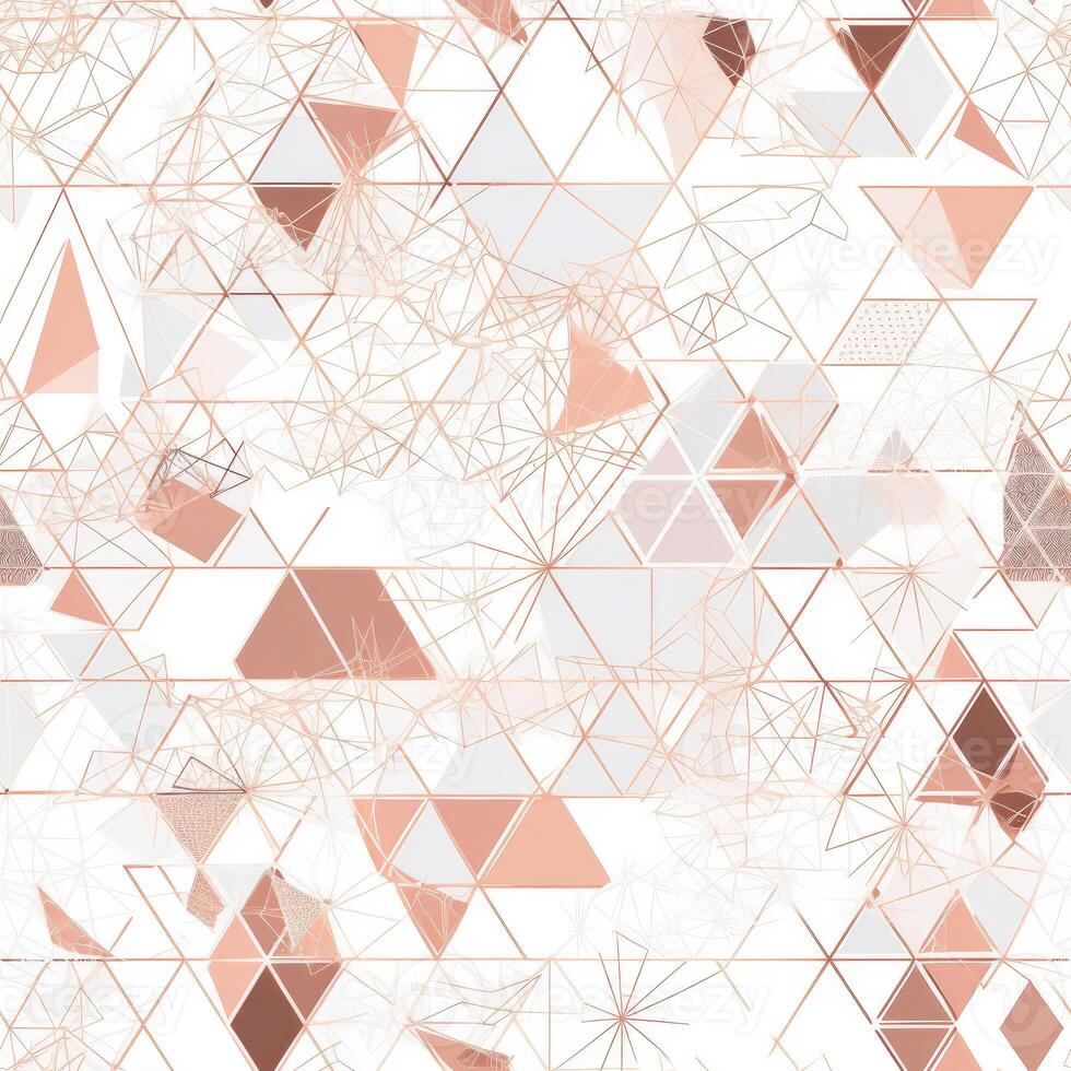 Geometric shapes seamless pattern illustration soft color and rose gold details. photo