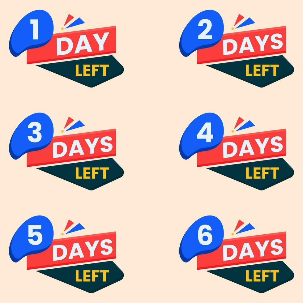 promotional banner with number of days left sign vector