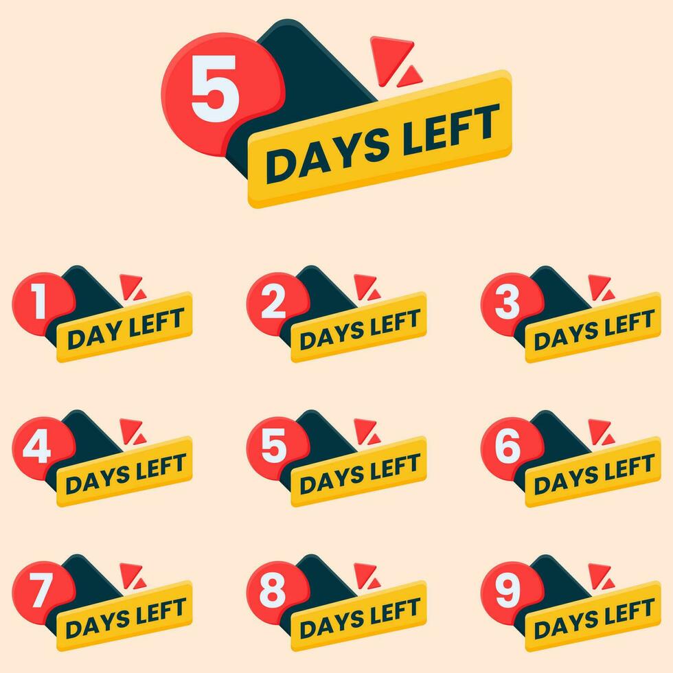 number of days left countdown banner 23292656 Vector Art at Vecteezy