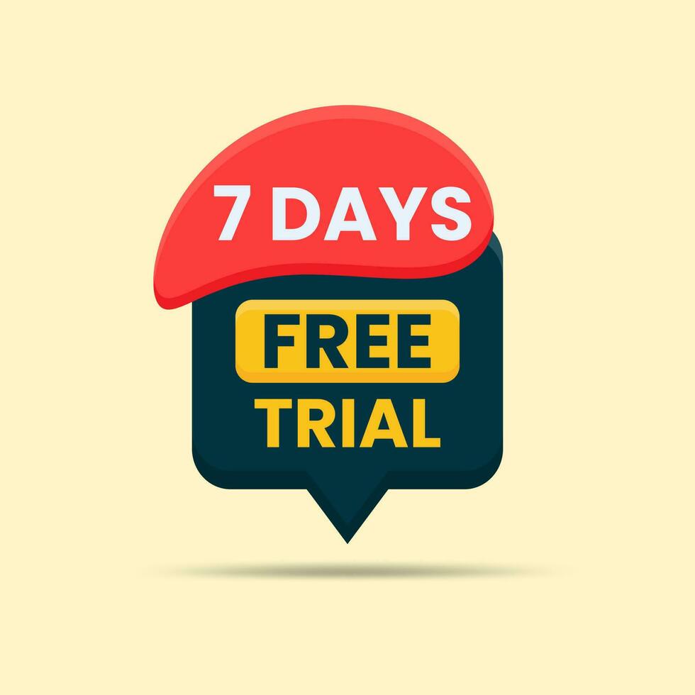 7 days free trial button vector