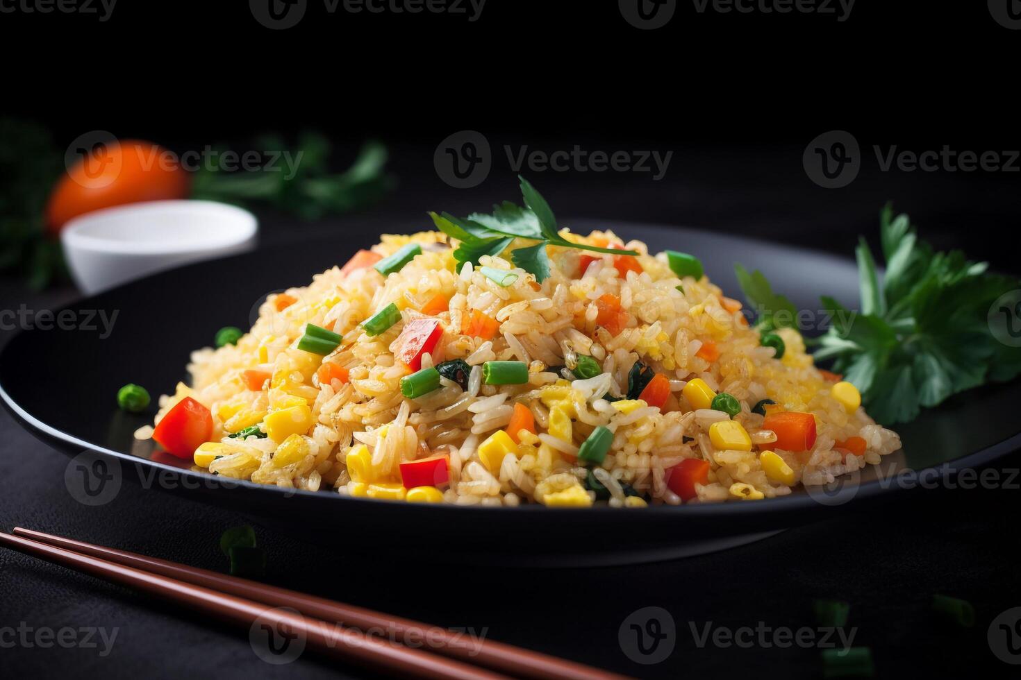Fried rice with vegetable AI Generate photo