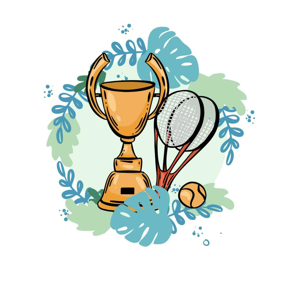 vector illustration of tennis items