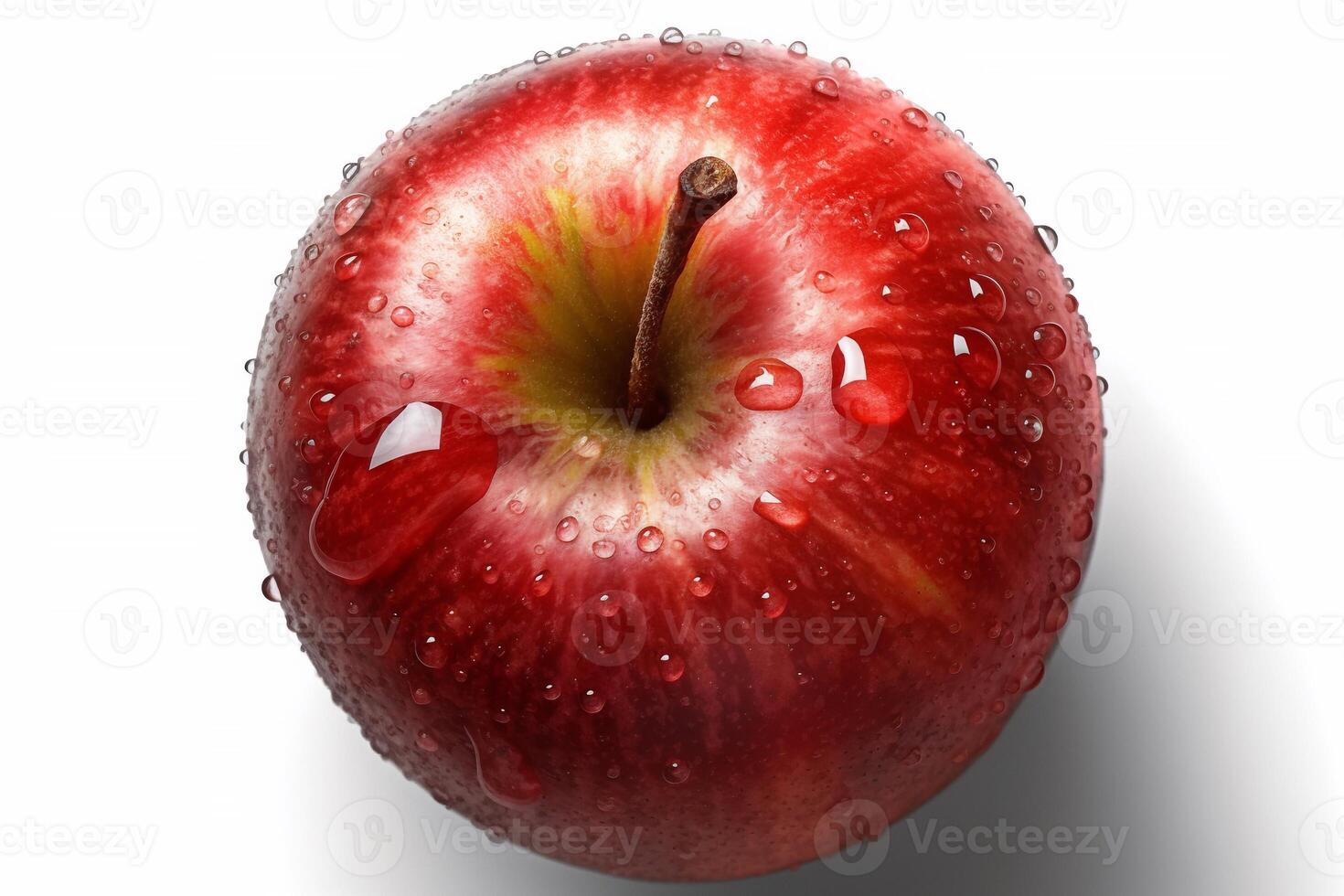 Apple with water drops isolated on white ai generate photo