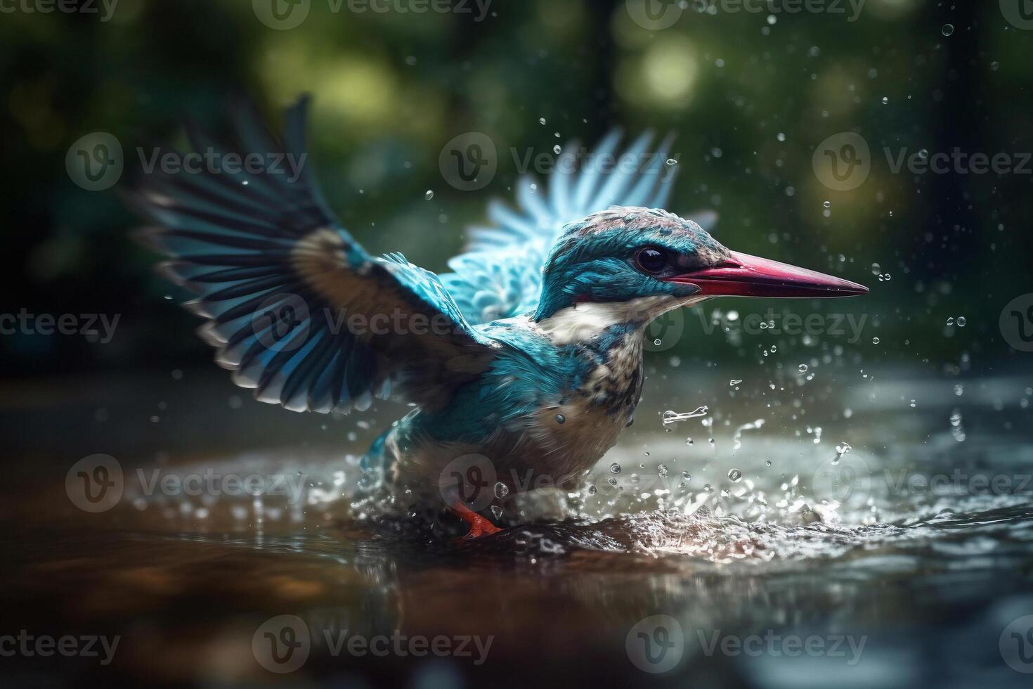 King fisher on the river AI Generate photo