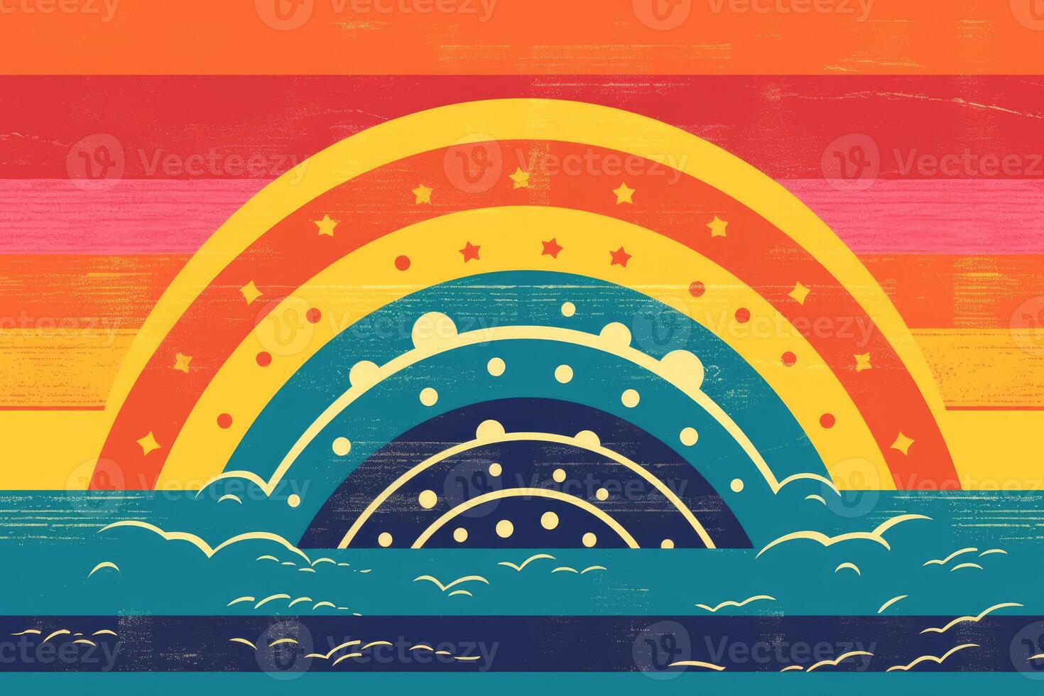 Retro illustration of lgbtq members for Pride month with photo