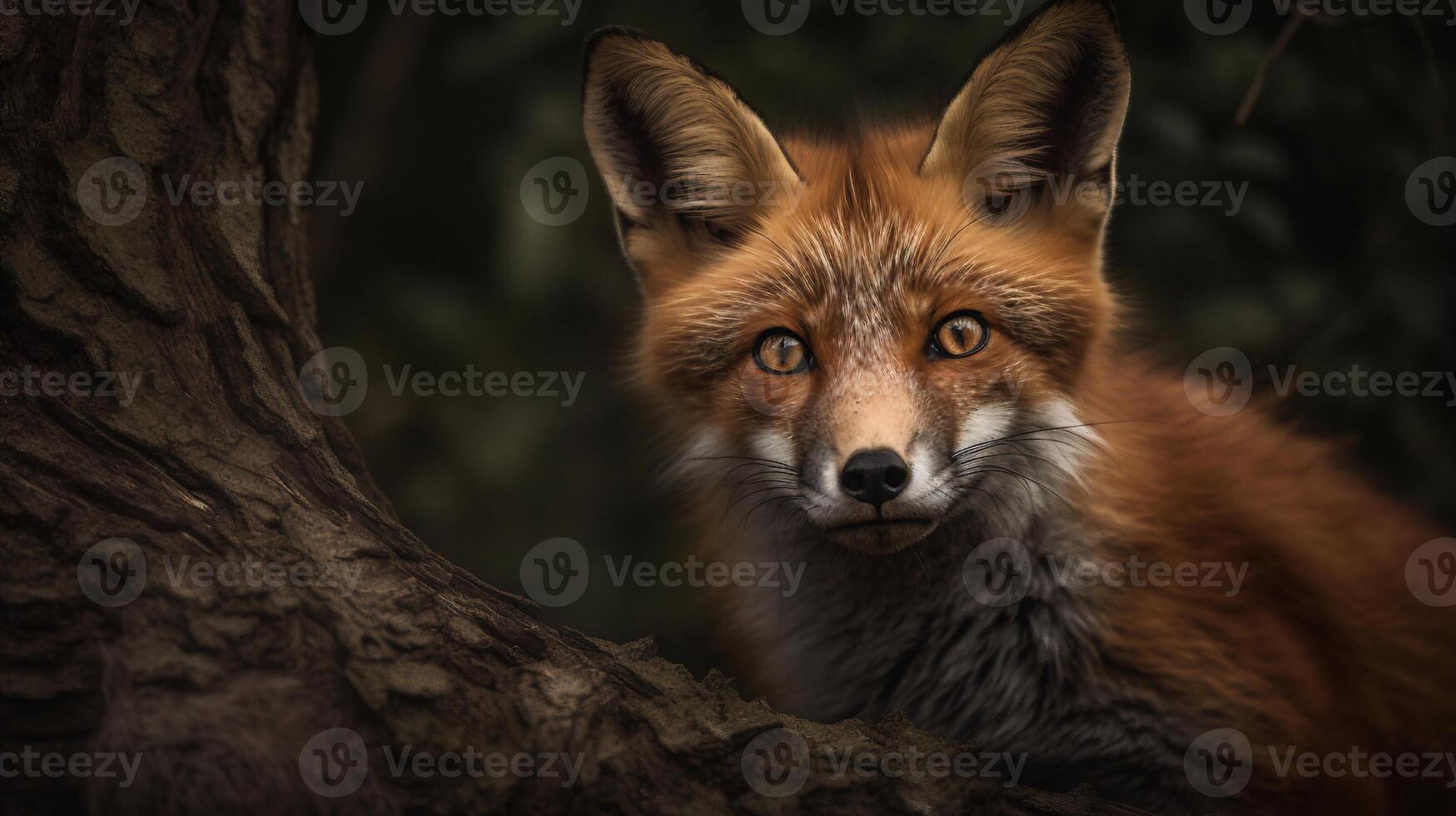 Red fox in the forest AI Generate photo