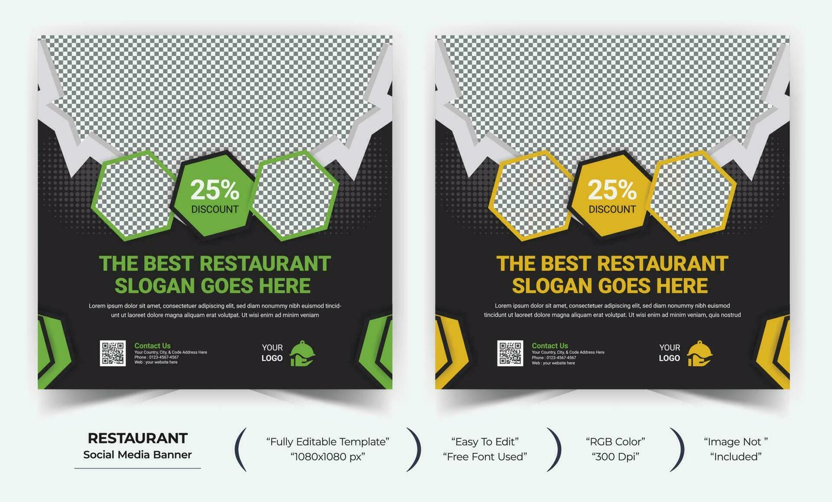 Restaurant special marketing social media banner vector