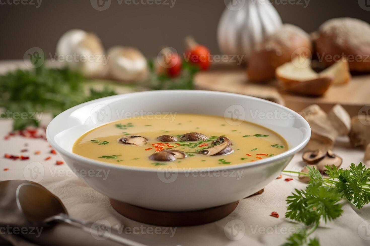 A Bowl of soup AI Generate photo