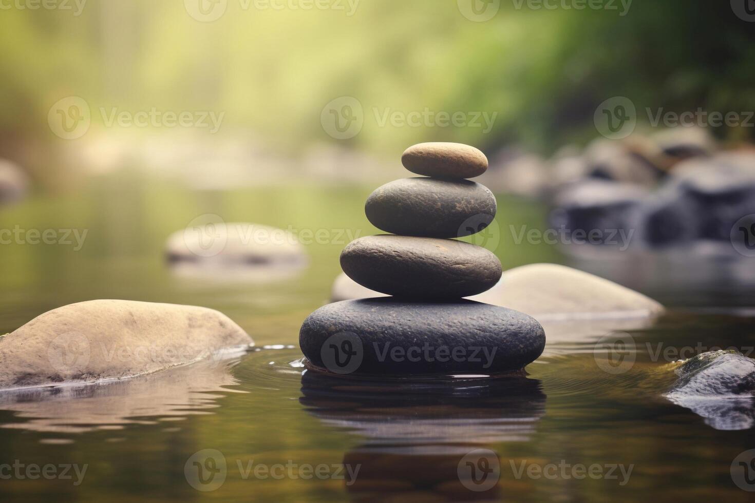 Zen basalt stone AI Generate photo