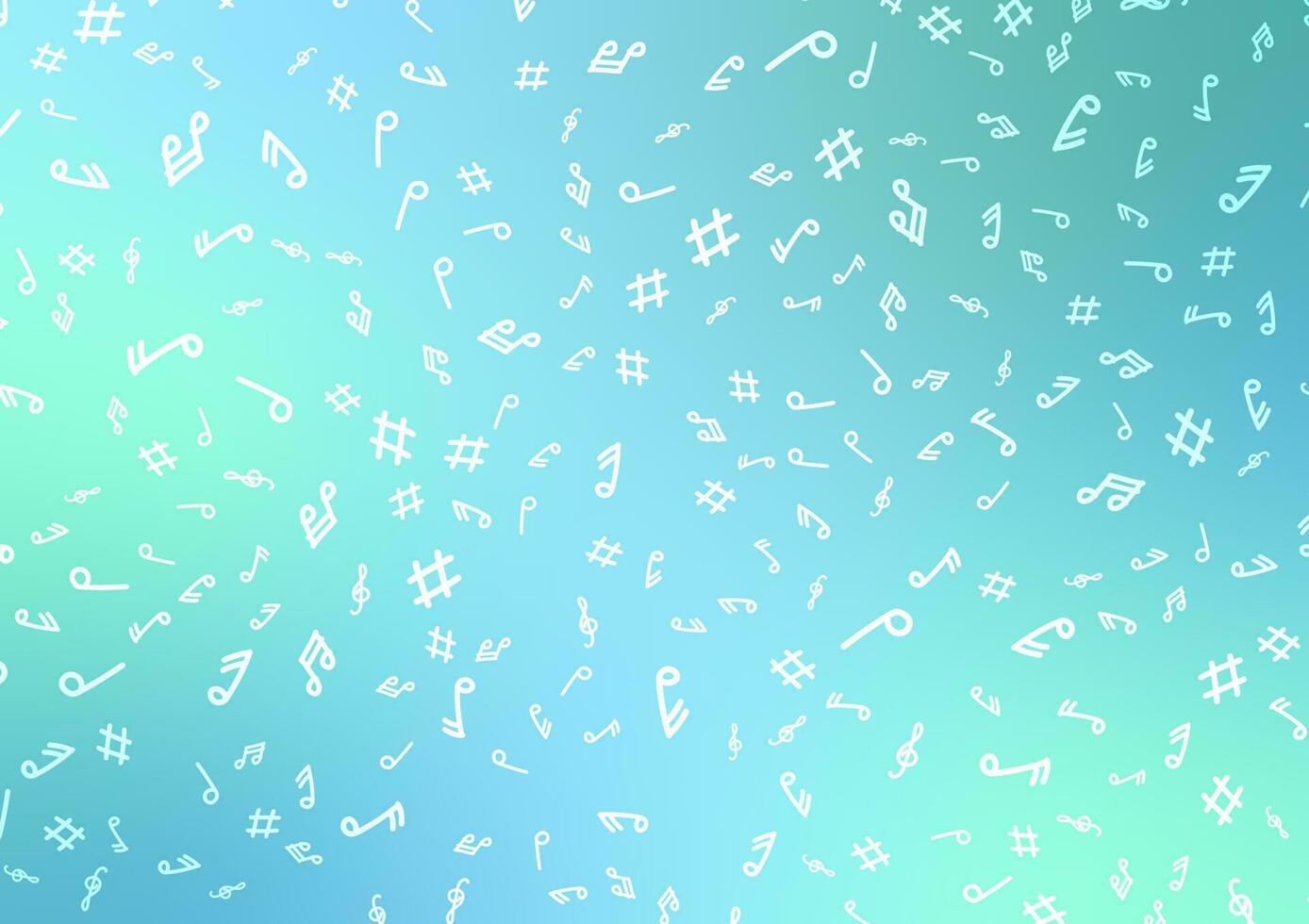 Random music note song melody blue gradient pattern background vector
