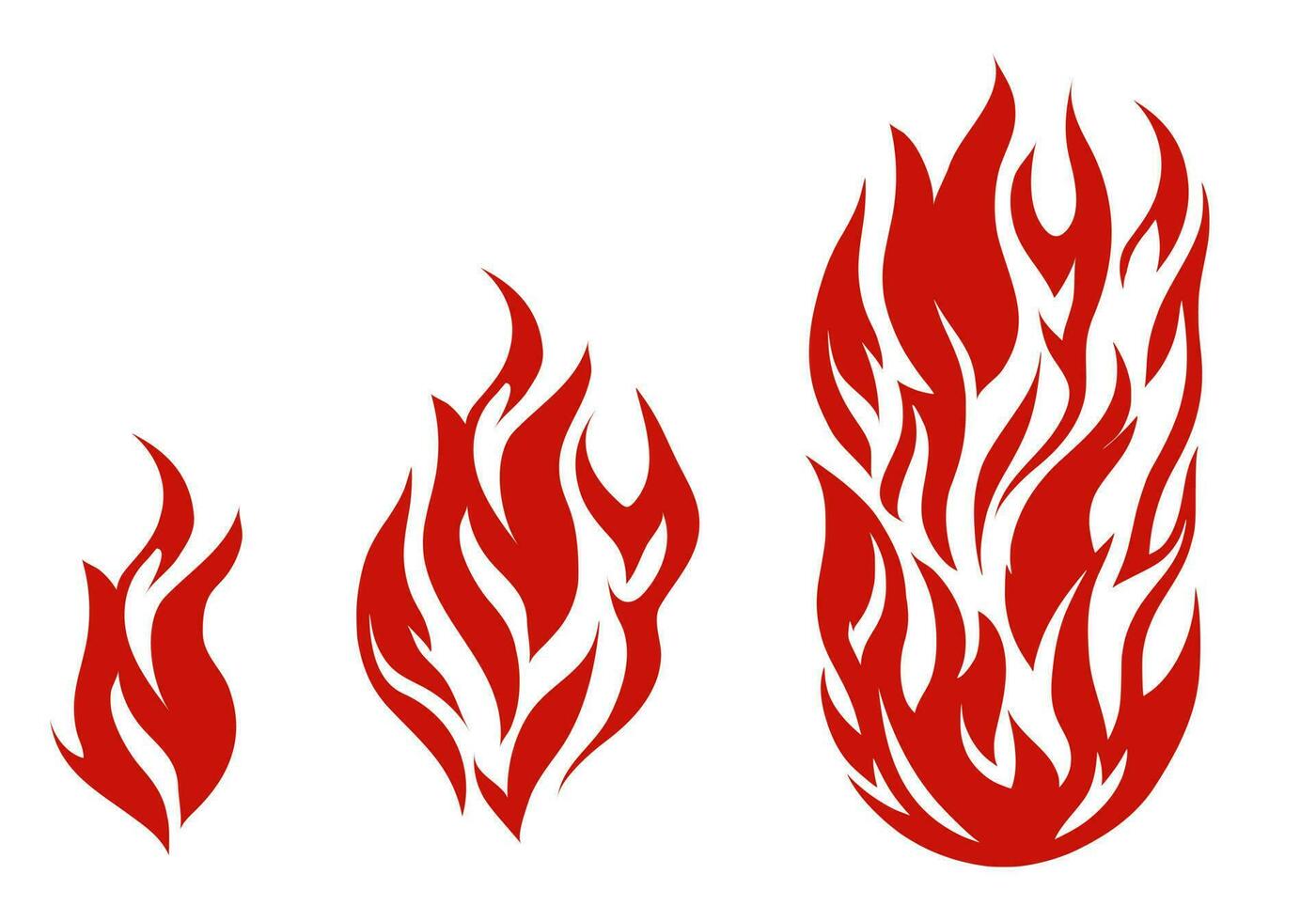 conjunto rojo fuego llamas vector