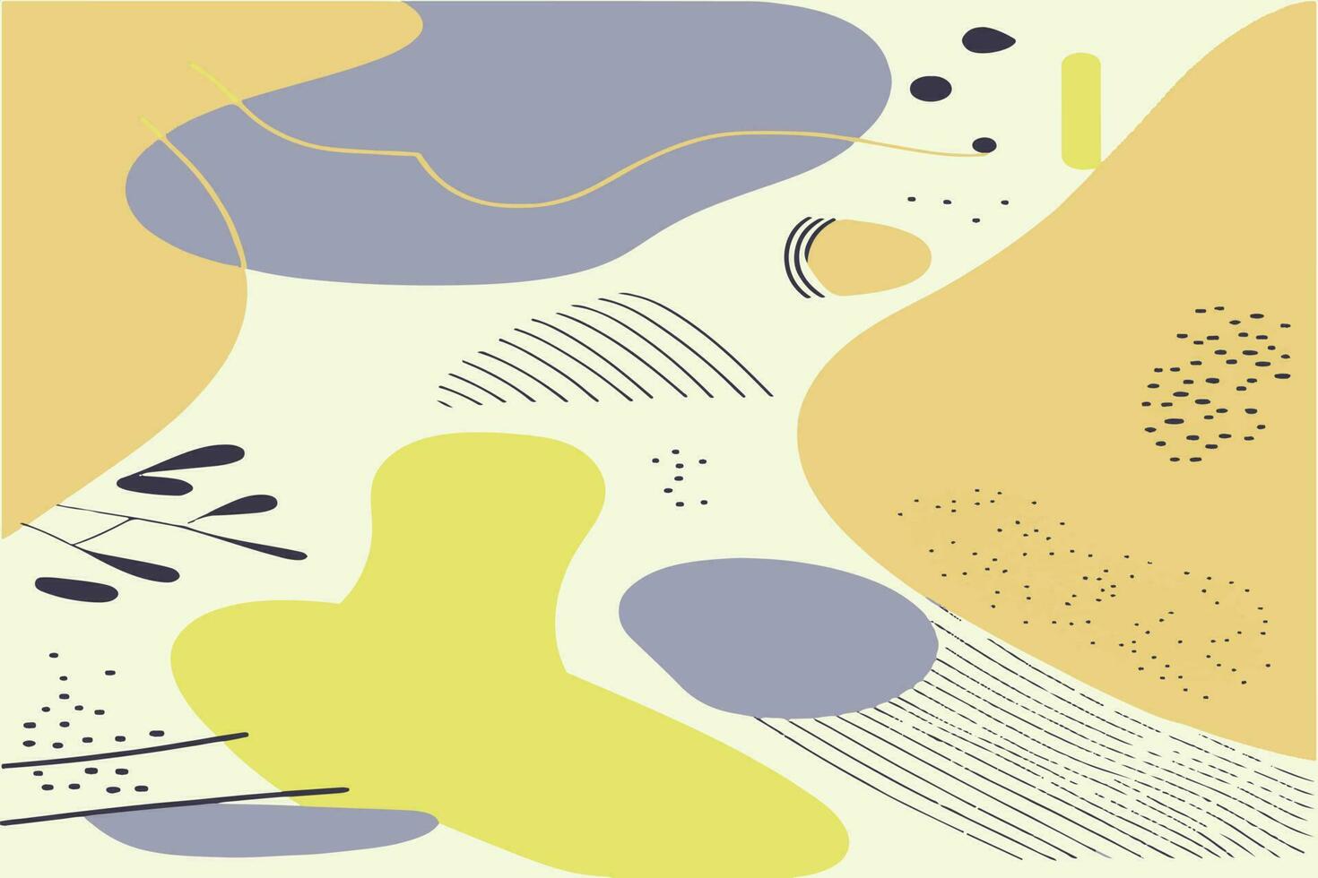 Abstract backgrounds. Hand drawn various shapes and doodle objects. Contemporary modern trendy vector illustrations. Every background is isolated. Pastel colors
