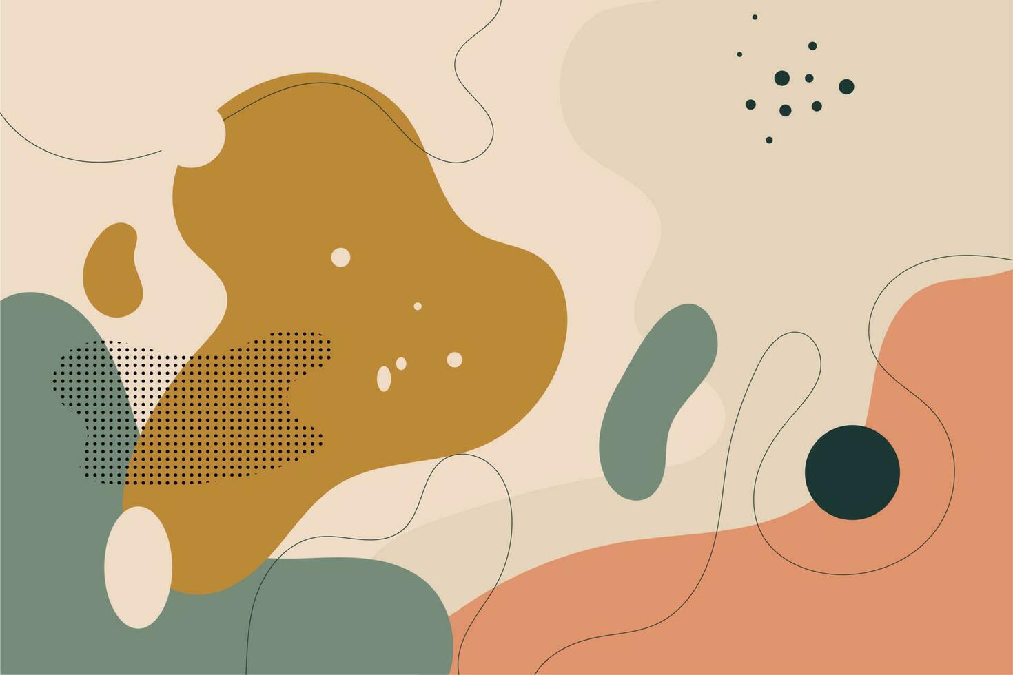 Abstract backgrounds. Hand drawn various shapes and doodle objects. Contemporary modern trendy vector illustrations. Every background is isolated. Pastel colors