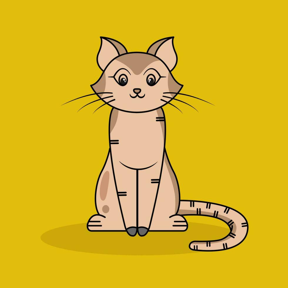 Cute cat in flat vector illustration