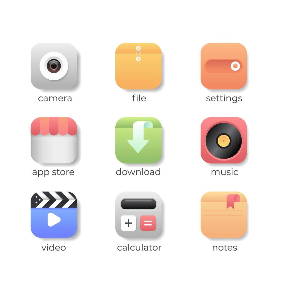 Optional Icons Set Variations for Mobile Apps vector