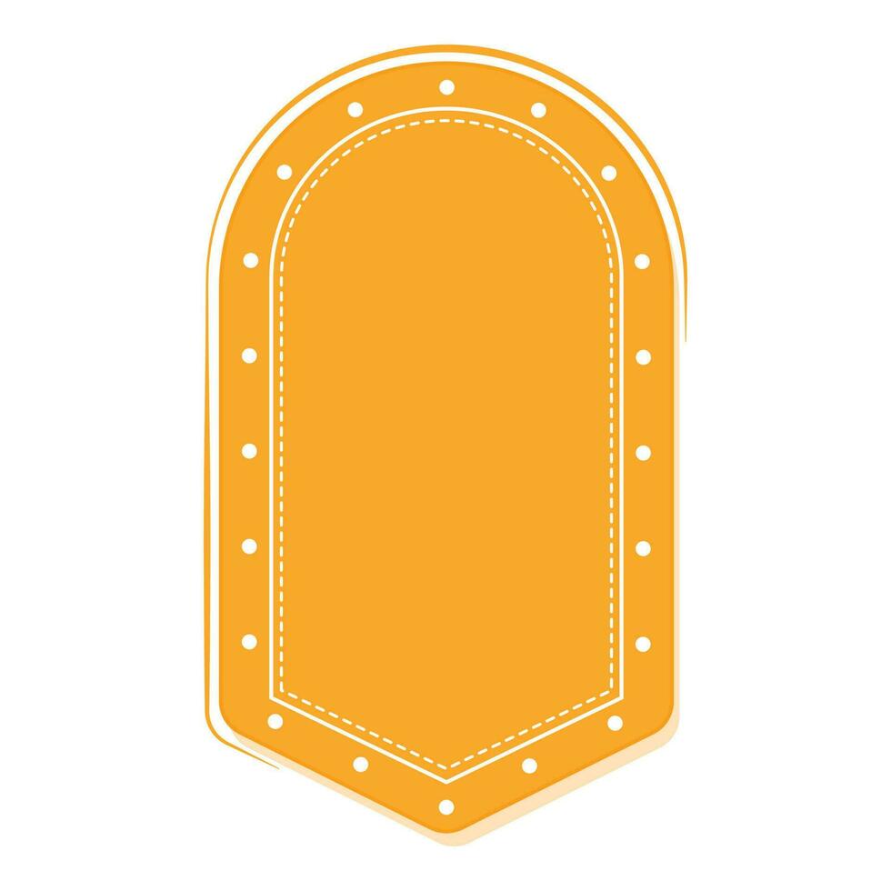 Chrome Yellow Empty Label Or Frame Element On White Background. vector