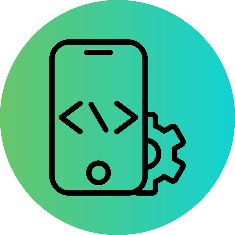 Mobile Coding Vector Icon Design