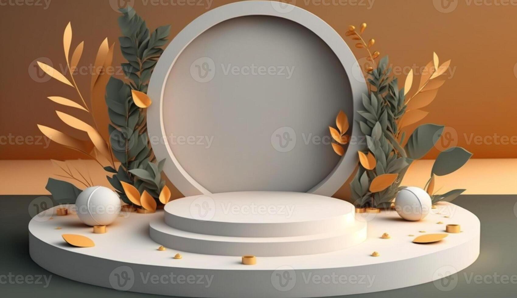marble floor with leaves background Mockup for product placement with photo