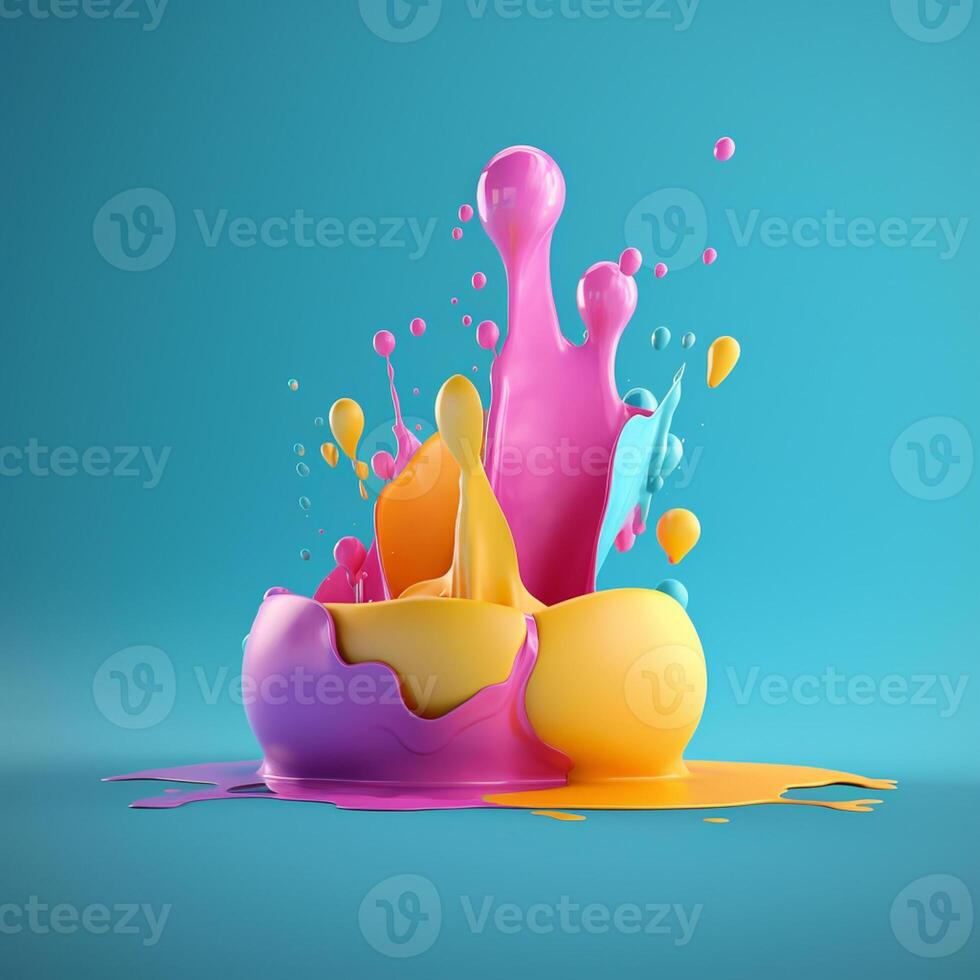 acrylic color splash in trending color palette for advertising with photo