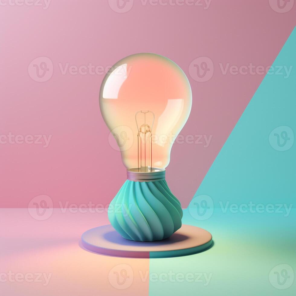 light bulb in trending color palette with photo