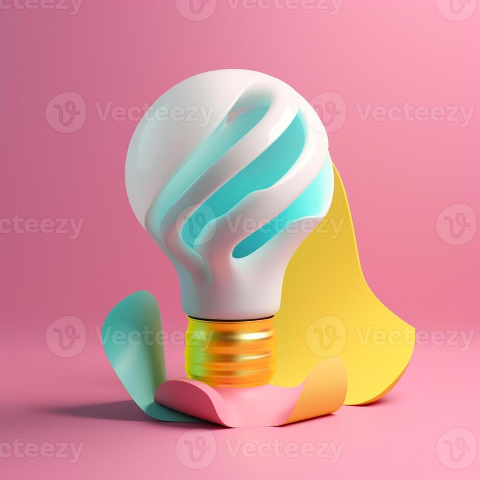 light bulb in trending color palette with photo