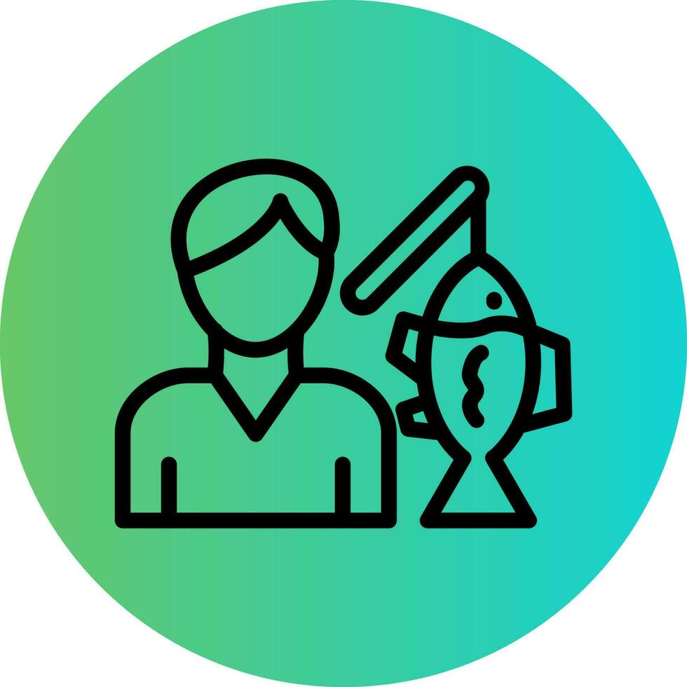 Fisherman Vector Icon Design