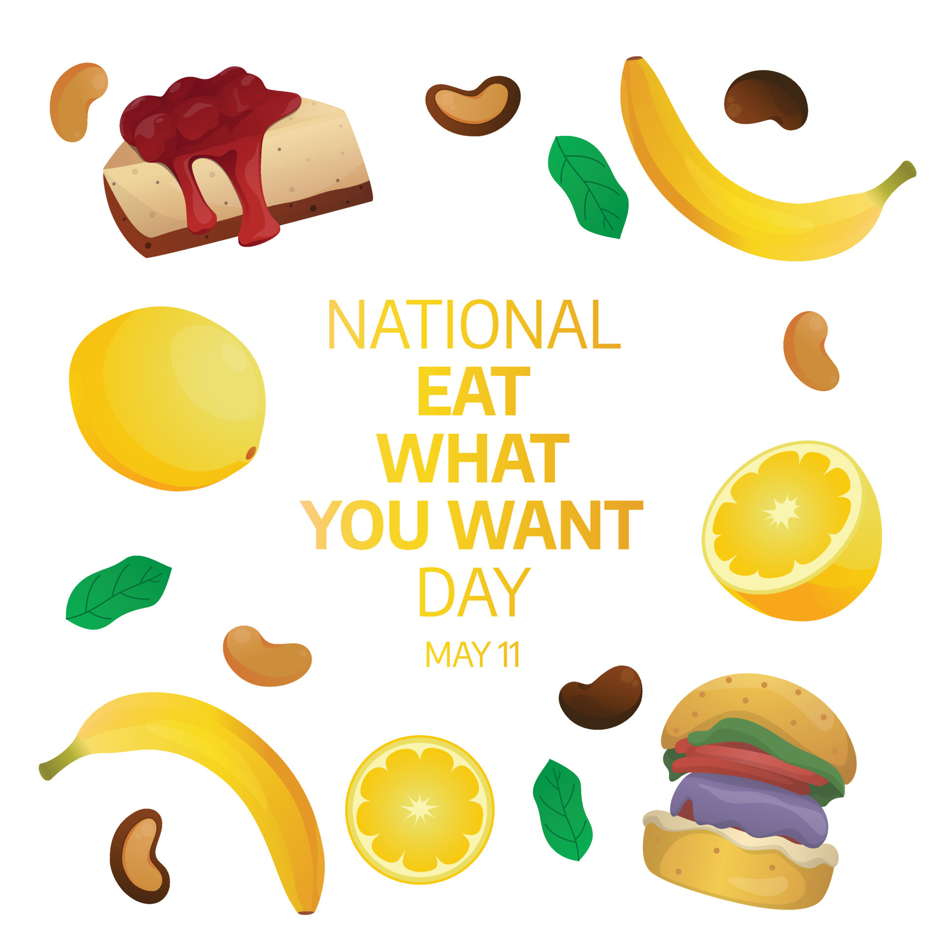 vector graphic of national eat what you want day good for national eat