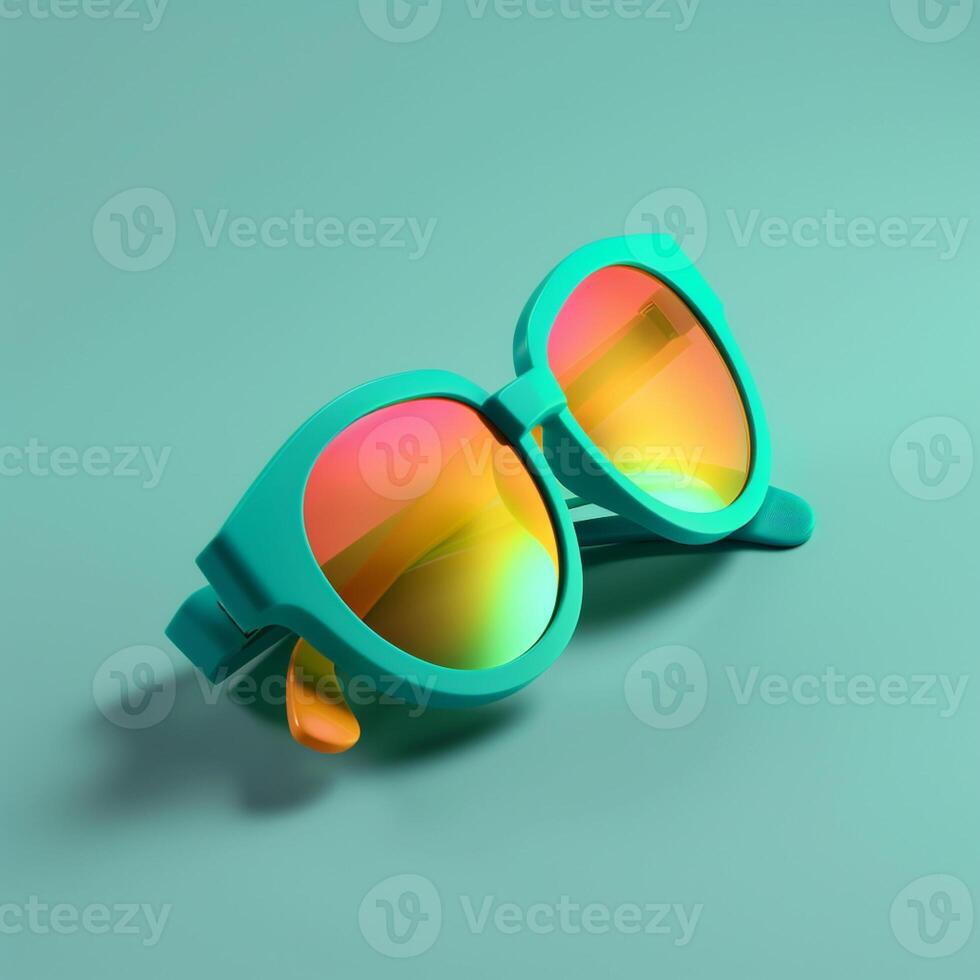 sunglasses in summer concept in trending color palette for advertising with photo