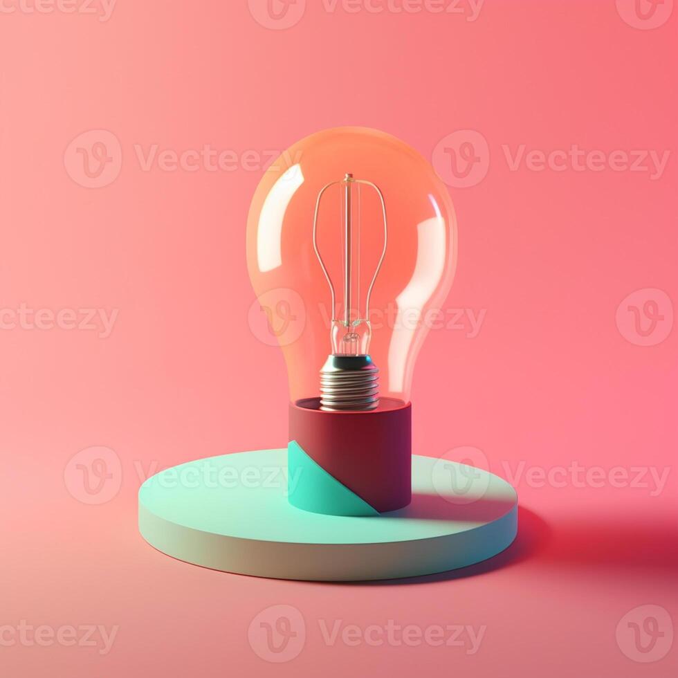 light bulb in trending color palette with photo