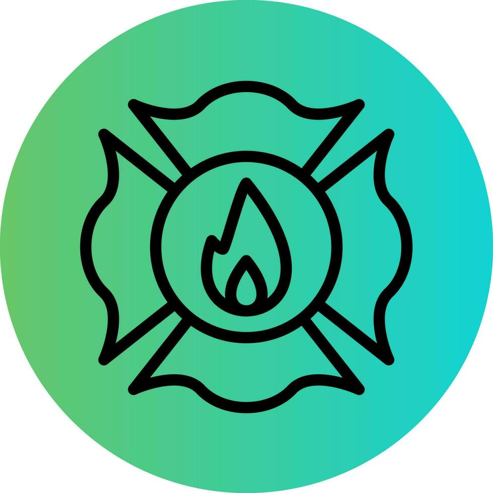 Firefighter Badge Vector Icon Design