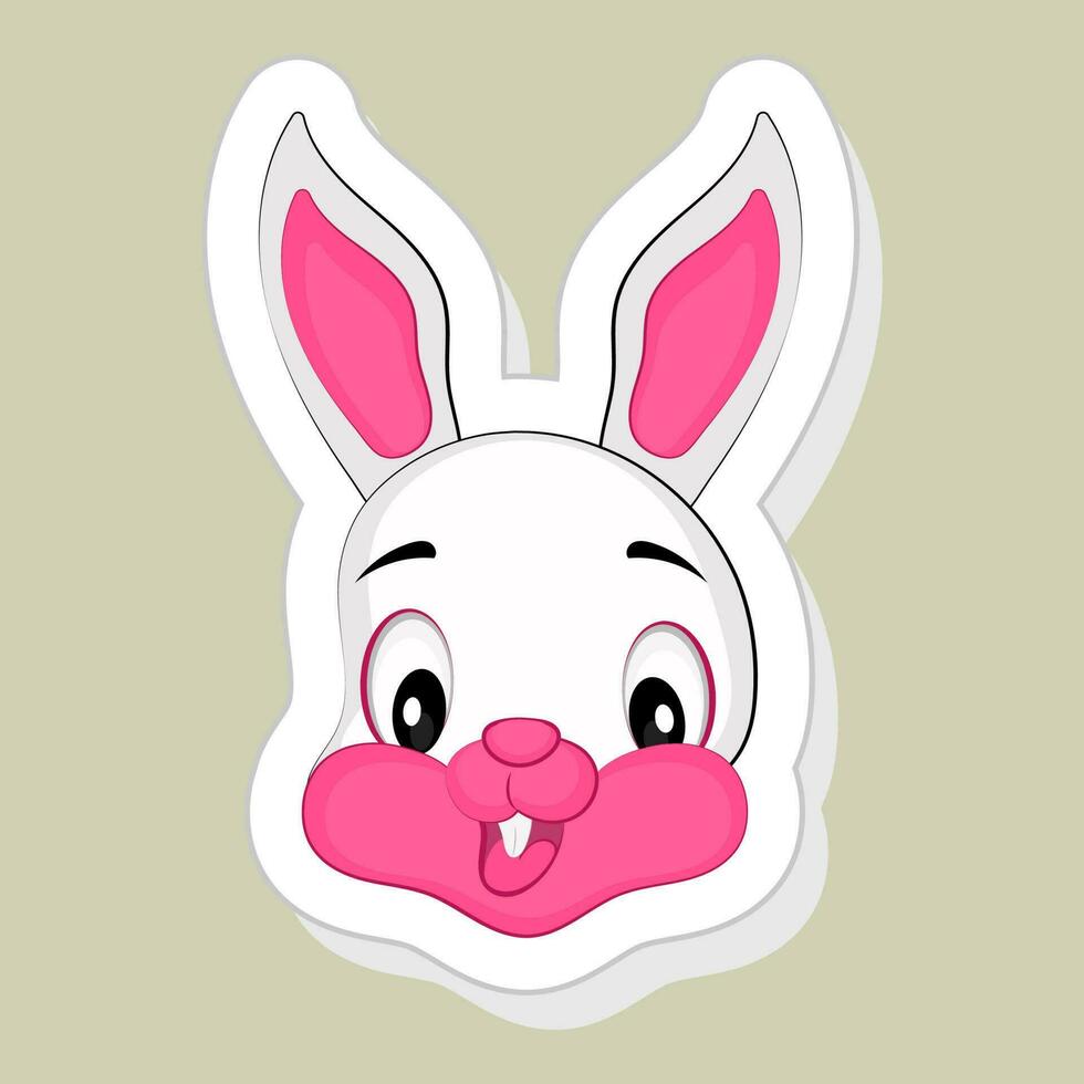 Sticker or label of Happy Rabbit. vector