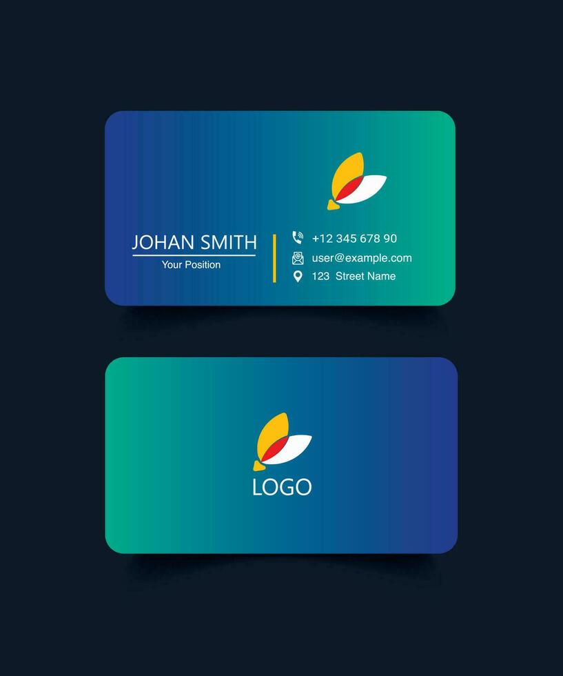 Corporate and colorful business card design vector