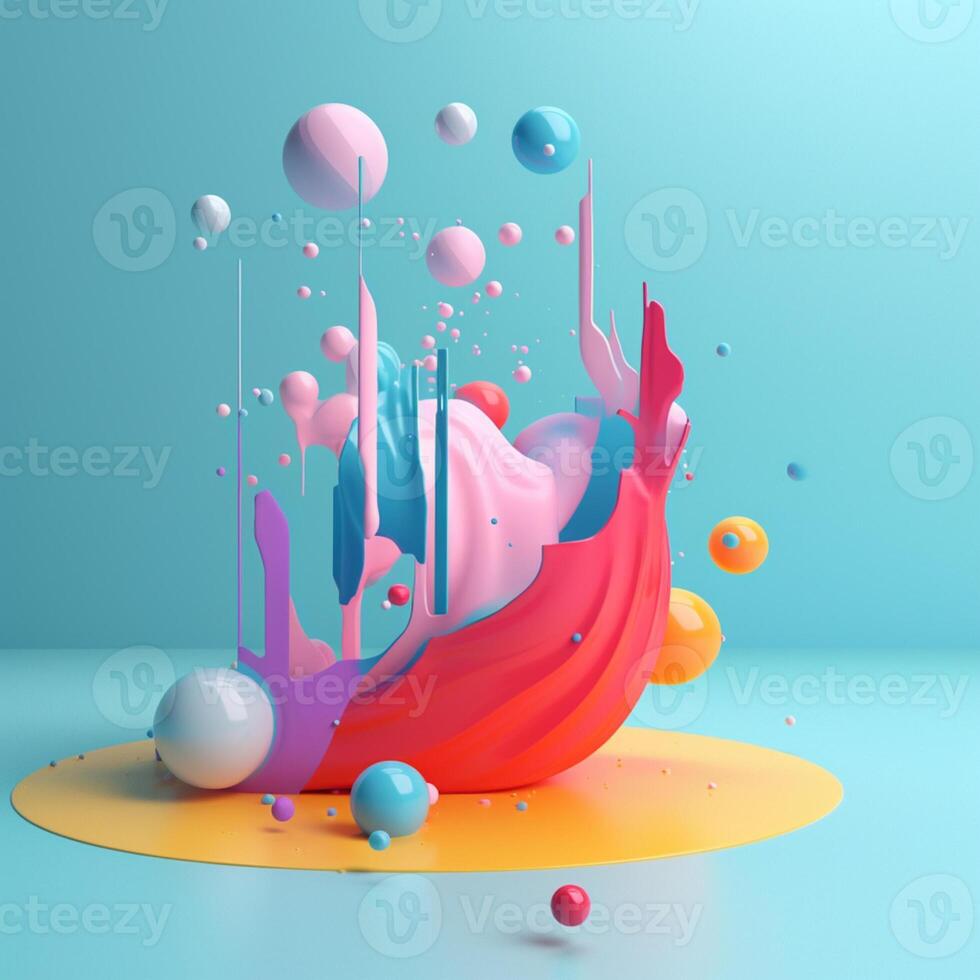 acrylic color splash in trending color palette for advertising with photo