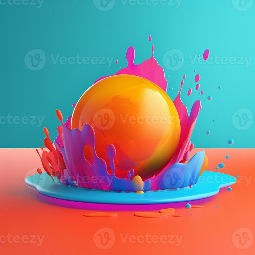 acrylic color splash in trending color palette for advertising with photo