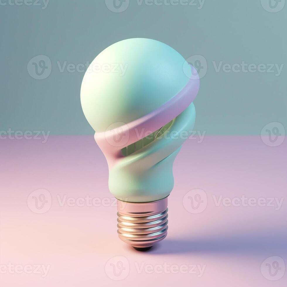 cute tiny isometric light bulbs and creativity with photo
