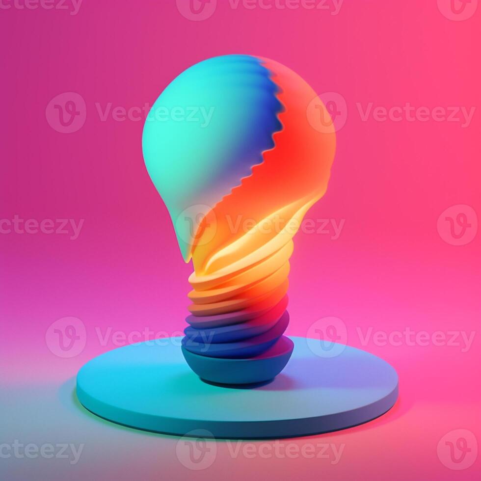 light bulb in trending color palette with photo