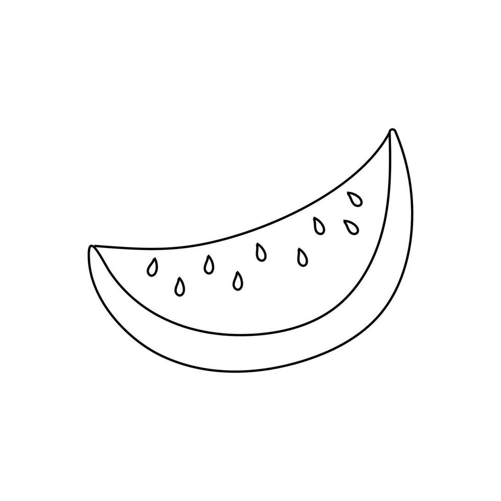 Hand drawn vector illustration of a slice of watermelon.