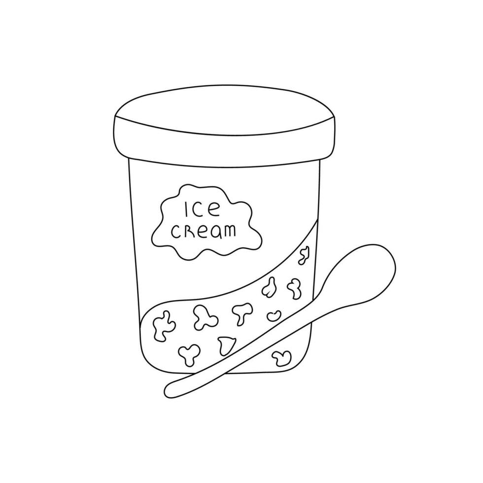 hand drawn vector illustration ice cream bucket