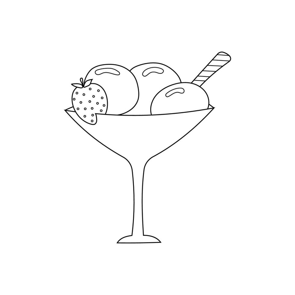 hand drawn vector illustration ice cream dessert