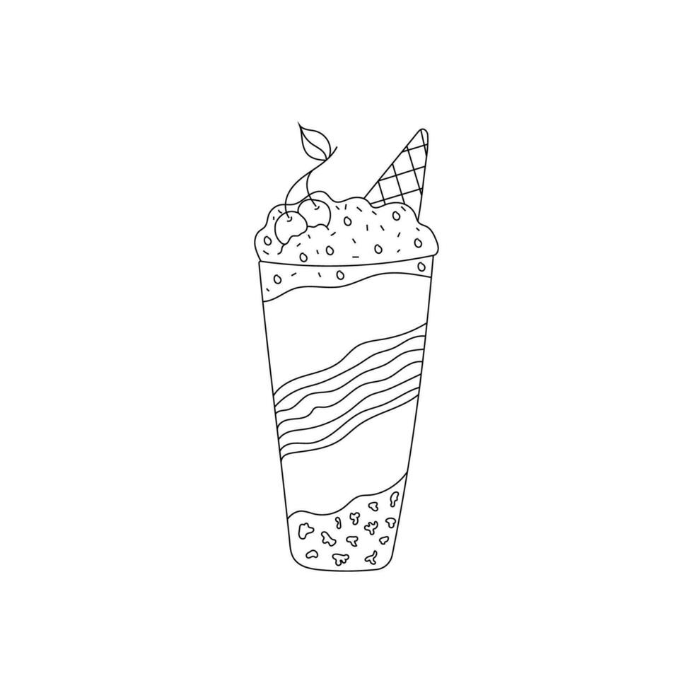 hand drawn vector illustration ice cream dessert