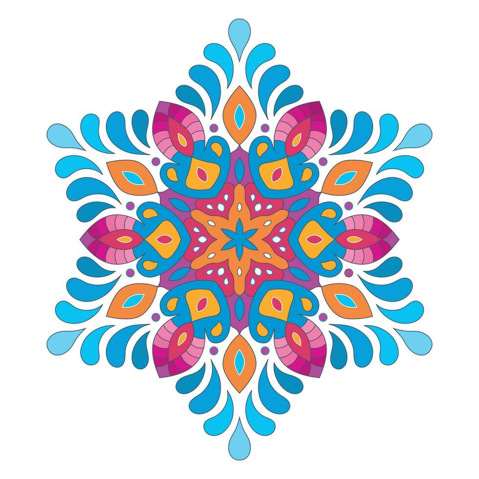 Colorful floral flower mandala background vector