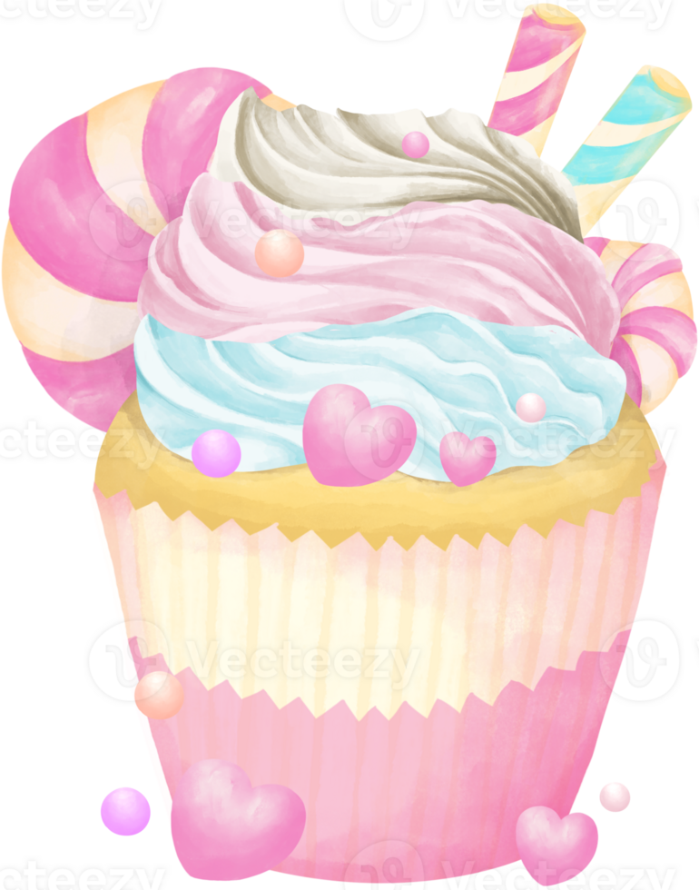 watercolor cupcake elements png