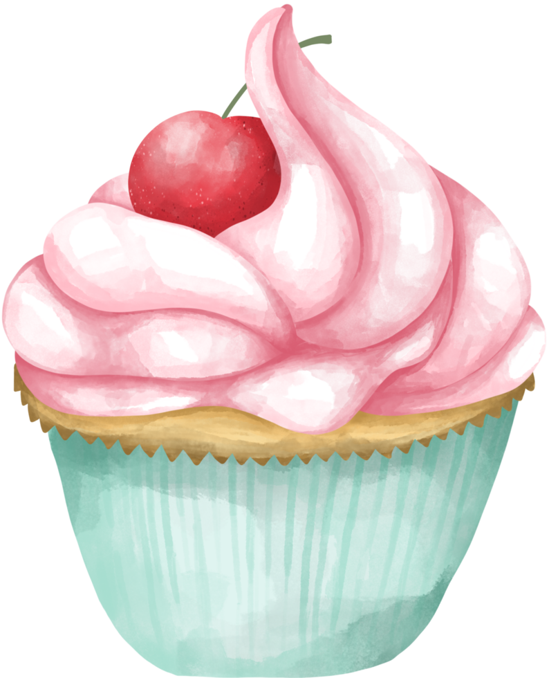 watercolor cupcake elements png