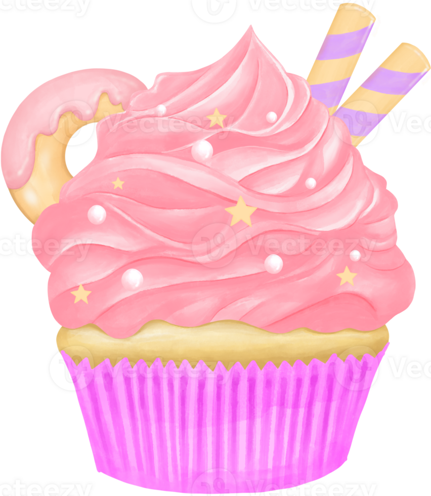 watercolor cupcake elements png