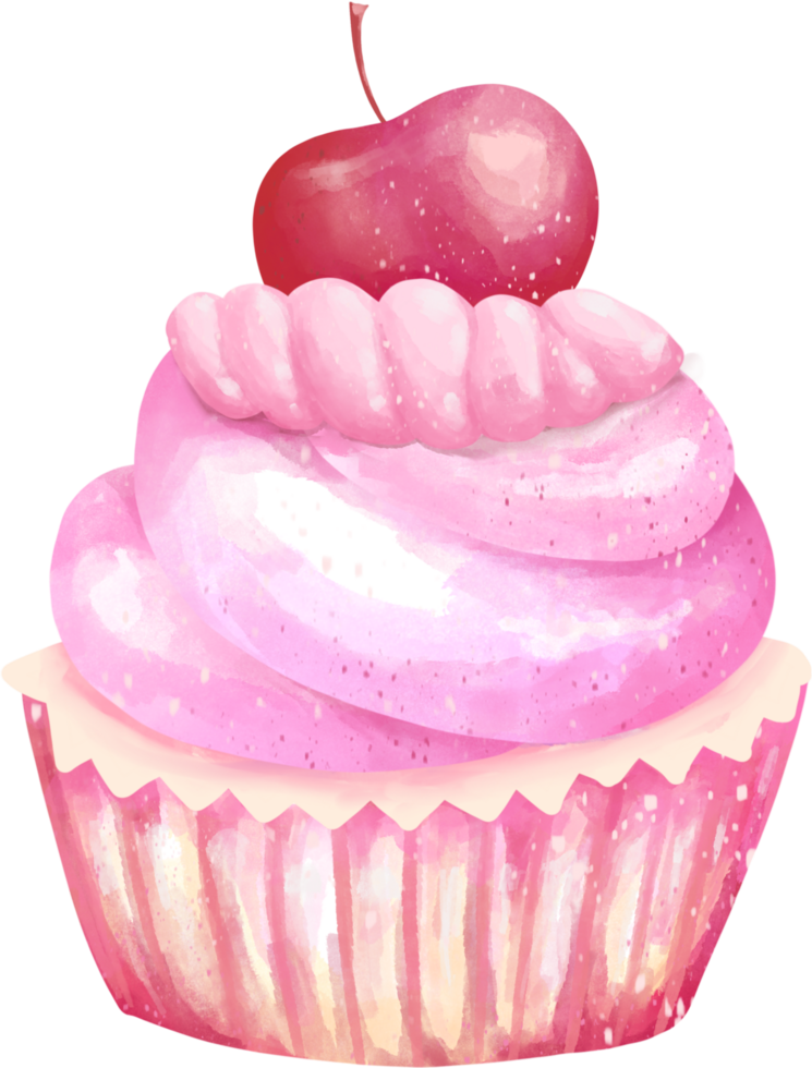 watercolor cupcake elements png