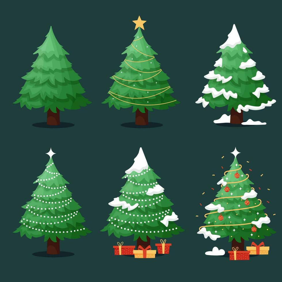 Set of Christmas trees 23295029 Vector Art at Vecteezy
